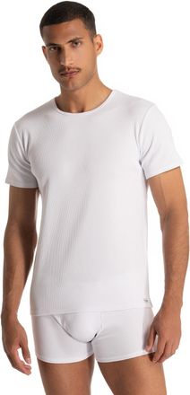 Bruno Banani Rundhalsshirt BRUNO BANANI FINE RIB, Herren, Gr. XXL, weiss (wei&szlig;), Feinripp, Obermaterial: 96% Baumwolle, 4% Elasthan, unifarben, Basic schmal h&uuml;ftbe