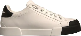 Dolce & Gabbana White Leather Logo Portofino Sneakers Mens Shoes (Pre-Owned)