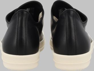 Rick Owens Low-Top Cow Leather Sneaker - Black