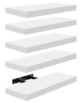 Sorbus Set Of 5 Wall Mounted Floating Shelves