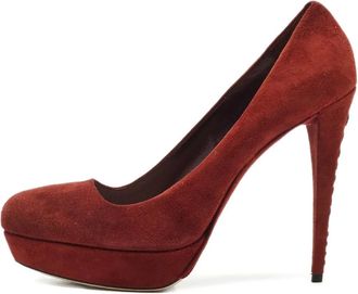 Miu Miu Pumps in pelle scamosciata con plateau - Rosso
