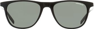Montblanc MB0150S Thin Acetate Frame Sunglasses - Black