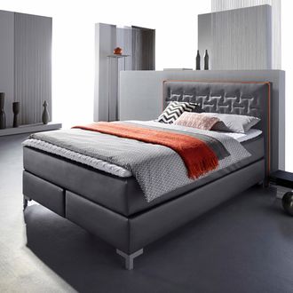 Inosign Boxspringbett »Coos« mit besonderer Steppung im Kopfteil, 3 Matratzenarten, 2 Härtegrade