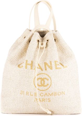 Chanel Deauville Drawstring Bucket Backpack Rugzak