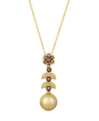 Le Vian Chocolatier Pendant Golden South Sea Pearl, Chocolate Diamonds, Vanilla Diamonds set in 14K Honey Gold 70574
