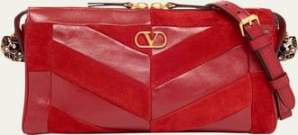 Valentino Garavani Panthea Small Patchwork Chevron Shoulder Bag