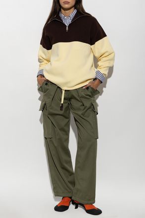 Loewe Straight-Leg Cargo Pants, Womens, Green