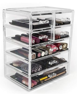 Sorbus Acrylic Cosmetics Makeup & Jewelry Storage Case Display