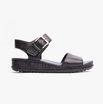 Hush Puppies ELLIE Womens Sandals Black Leather - Size UK 6