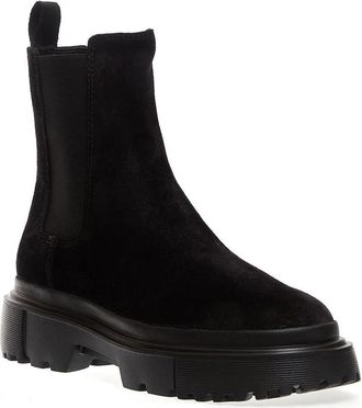 Hogan Stiefel - Stivaletto Fondo Carroarmato In Camoscio Nero - Gr. 41 (EU) - in Schwarz - für Damen
