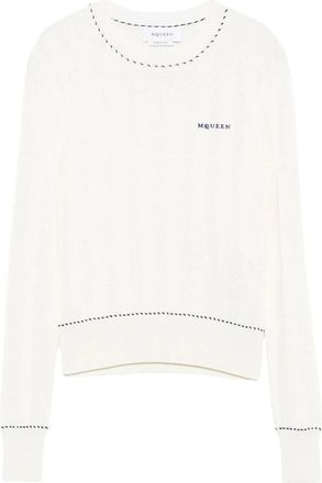 Alexander McQueen Crewneck Trui - Dames - Ronde hals truien - Wit - S - Truien & Vesten