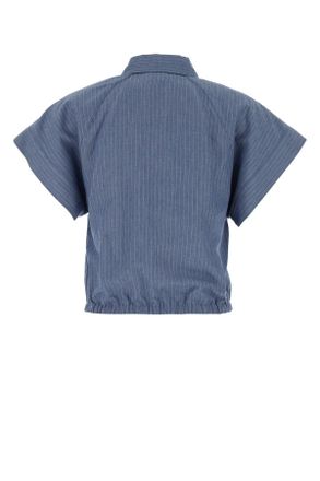 Jacob Cohen Pinstriped Viscose-Linen Shirt - Blue