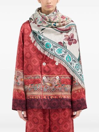 Pierre-Louis Mascia paisley-floral print scarf - unisex - Silk - One Size - Neutrals