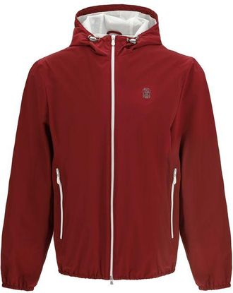 Brunello Cucinelli Bordeaux Polyamide Shell Mens Jacket