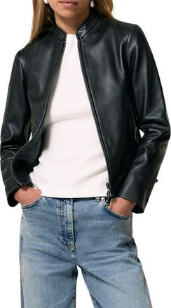 Reiss Allie Leather Jacket in Black at Nordstrom, Size 14 Us