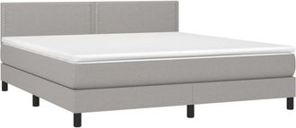 vidaXL Vidaxl - Cama Box Spring Con Colch&oacute;n Tela Gris Claro 180x200 Cm