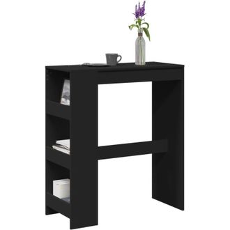vidaXL Tavolo Bar con Rastrelliera Nero 90x40x103,5 cm Multistrato - Vidaxl