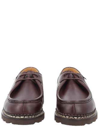 Paraboot Burgundy Michael Moccasin-Toe Leather Shoes