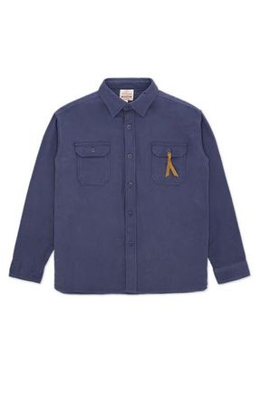 Fortela Mescal Flannel Overshirt in Navy Blue at Nordstrom, Size Xx-Large