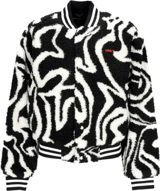 Obey Sherpa Varsity Jack Zwart Multi - Dames - Jassen - Zwart - S - Polyester - Jassen