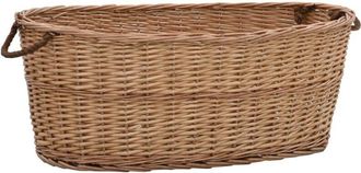 vidaXL Cesta Para Le&ntilde;a Con Asas De Transporte Sauce Natural 88x57x34cm Vidaxl