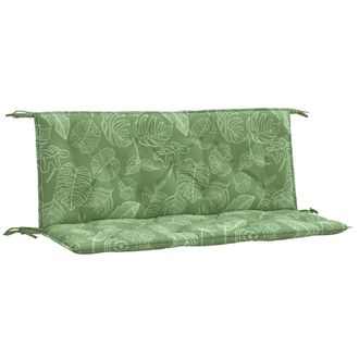 vidaXL Cojines Banco Jard&iacute;n 2 Uds Tela Estampado De Hojas 120x50x7 Cm Vidaxl