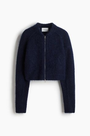 H&M Cardigan aus Mohairmix mit Reissverschluss - Marineblau