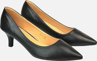 XY London Womens XY London Womens/Ladies Cali Low Kitten Heel Court Shoes - Black - Size: 5