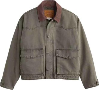 Levi's Western Hilltop Jacket - Heren - Zomerjassen - Groen - L - Katoen - Jassen