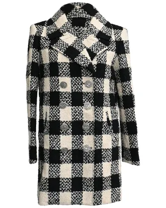 Chanel Tweed Checked Double-Breasted Coat, Size Fr, 36 (Authentic Pre-Loved)