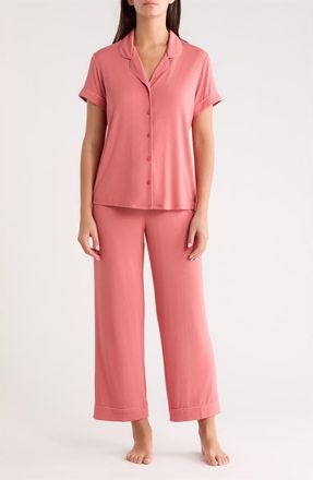 Nordstrom Moonlight Eco Crop Pajamas in Pink Cedar at Nordstrom, Size X-Large
