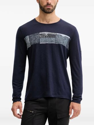 Icebreaker T-shirt a maniche lunghe con stampa grafica - Blu