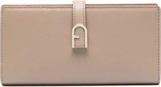 Furla large Furla Flow bi-fold wallet - women - Calf Leather/Viscose - One Size - Neutrals