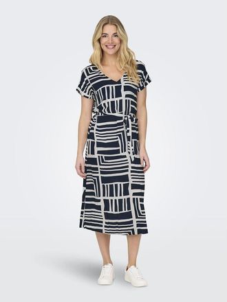 Jacqueline de Yong Bedrukte halflange jurk met ceintuur