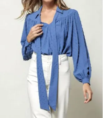 Line & Dot Skylar Blouse In Blue