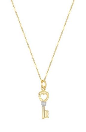 Bony Levy 14K Gold Two-Tone Key Pendant Necklace in 14Ky at Nordstrom Rack, Size 18