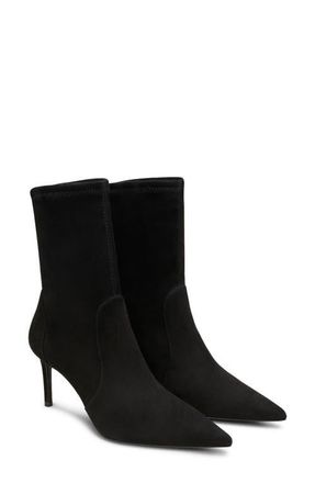 Stuart Weitzman Stuart Pointed Toe Bootie in Black at Nordstrom, Size 9.5