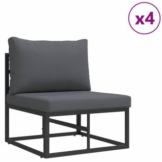 Berkfield Home Garden Sofa Set 9 pcs Black 70 x 70 x 32 cm Aluminium