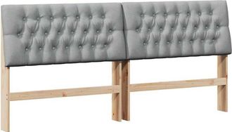 vidaXL Upholstered Headboard Light Grey 180 cm Solid Pine Wood vidaXL