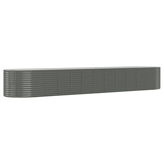 vidaXL Jardinera Arriate Acero Recubrimiento Polvo Gris 507x100x68 Cm Vidaxl