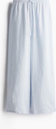 H&M Kordelzughose aus Leinenmix - Hellblau