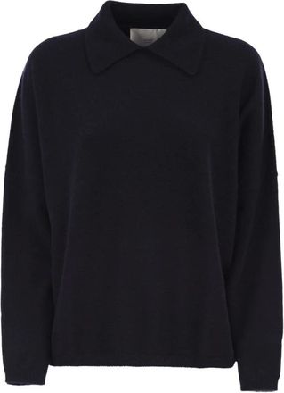 VANIS&Eacute; Yasmin Polo Neck Jumper - Dames - Cashmere truien - Blauw - L - Wol - Truien & Vesten