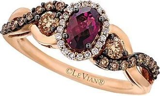 Le Vian 14K Rose Gold 1.10 Ct. Tw. Diamond & Rhodolite Cocktail Ring