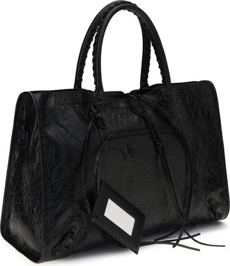 Balenciaga Mens Le City Large Handbag Black Shoulder Bags