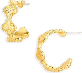 Karine Sultan Molten Clover Hoop Earrings in Gold at Nordstrom