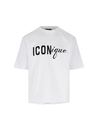 Dsquared2 White ICONique Logo Crew Neck T-Shirt