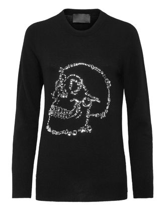 Philipp Plein Pullover Round Neck LS Look At Me Skull crystal