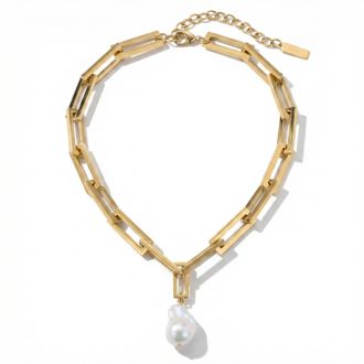 Pompeii3 17 Terry Chain Chunky Heavy Weight Baroque Freshwater Pearl 25mm Pearl Necklace