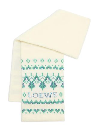 Loewe Sciarpa con decorazione - Bianco