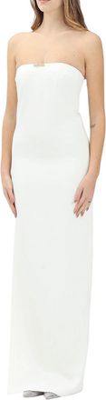 Elisabetta Franchi White Polyester Elastane Long Dress